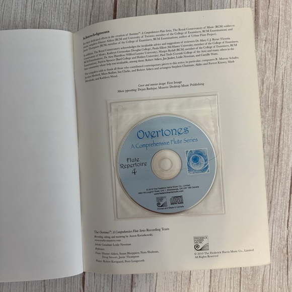 The Royal Conservatory RCM Flute Repertoire 4 OVERTONES Music Book with CD 2010 - Picture 3 of 13